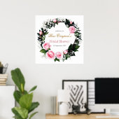 Blushing Romance: Rosenrosen-Brautparty Poster (Heimbüro)