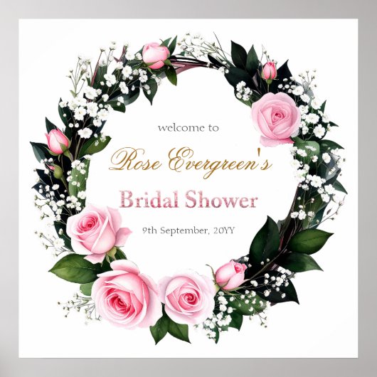 Blushing Romance: Rosenrosen-Brautparty Poster (Vorne)