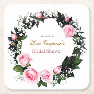 Blushing Romance: Rosenrosen-Brautparty Rechteckiger Pappuntersetzer