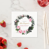Blushing Romance: Rosenrosen-Brautparty Serviette (Beispiel)