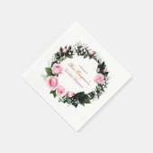 Blushing Romance: Rosenrosen-Brautparty Serviette (Ecke)