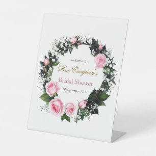 Blushing Romance: Rosenrosen-Brautparty Sockelschild