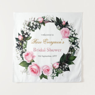 Blushing Romance: Rosenrosen-Brautparty Wandteppich