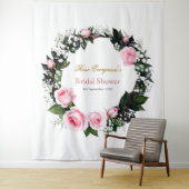 Blushing Romance: Rosenrosen-Brautparty Wandteppich (Beispiel)