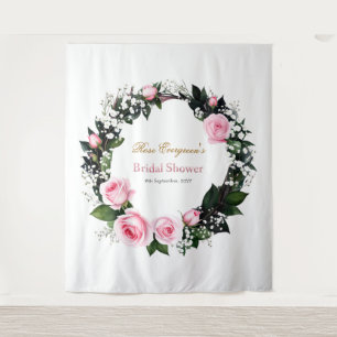 Blushing Romance: Rosenrosen-Brautparty Wandteppich