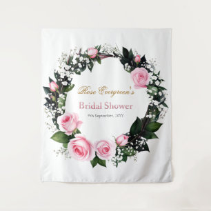 Blushing Romance: Rosenrosen-Brautparty Wandteppich