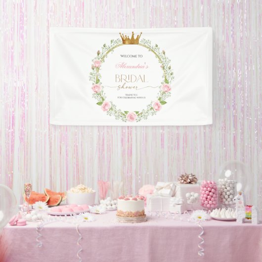 Blushing Romance: Roses & Baby's Breathe Banner (Party)