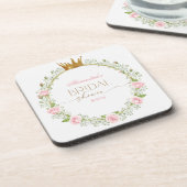 Blushing Romance: Roses & Baby's Breathe Getränkeuntersetzer (Linke Seite)