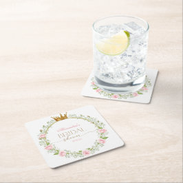 Blushing Romance: Roses & Baby's Breathe Rechteckiger Pappuntersetzer