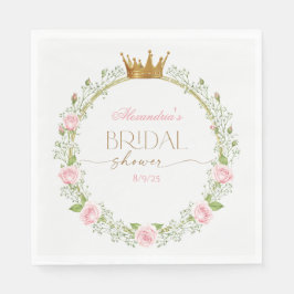 Blushing Romance: Roses & Baby's Breathe Serviette