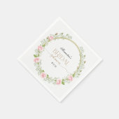 Blushing Romance: Roses & Baby's Breathe Serviette (Ecke)