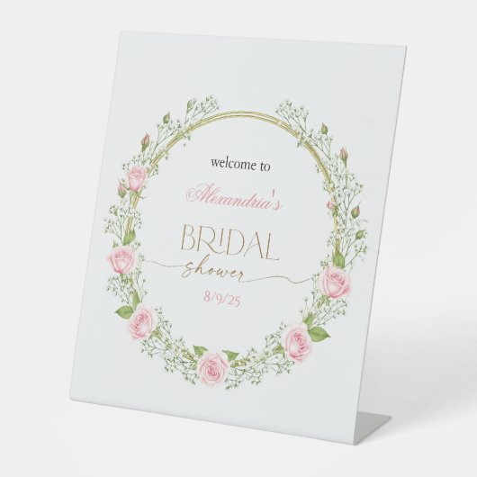 Blushing Romance: Roses & Baby's Breathe Sockelschild (Vorderseite)