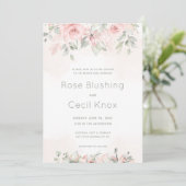 Blushing Rose 2 Wedding Invitation Suite Einladung (Stehend Vorderseite)