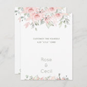 Blushing Rose 2 Wedding Stationery Anpassen Ankündigung (Vorne/Hinten)