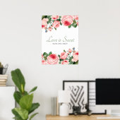 Blushing Rose Bloral Hochzeit Liebe ist süße Gefal Poster (Heimbüro)