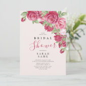 Blushing Rose Elegance Bridal Shower Invitation Einladung (Stehend Vorderseite)
