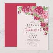 Blushing Rose Elegance Bridal Shower Invitation Einladung (Vorne/Hinten)