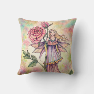 Blushing Rose Fairy Art von Molly Harrison Kissen