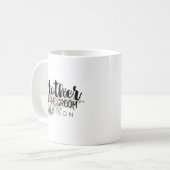 Blushing Rose Floral Wedding Mother of the Groom Kaffeetasse (Vorderseite Links)