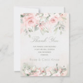 Blushing-Rose-Hochzeit Dankeskarte (Vorderseite)