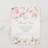 Blushing-Rose-Hochzeit Dankeskarte (Vorne/Hinten)