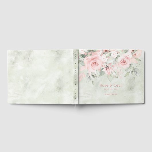 Blushing Rose Hochzeit Gästebuch (Voll)