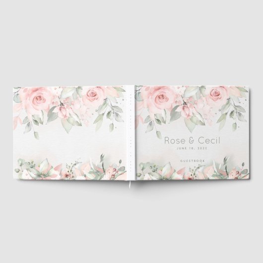 Blushing Rose Hochzeit Gästebuch (Voll)
