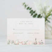 Blushing Rose Hochzeit RSVP Keine Wahl (Stehend Vorderseite)