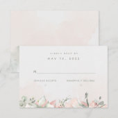 Blushing Rose Hochzeit RSVP Keine Wahl Karte (Vorne/Hinten)