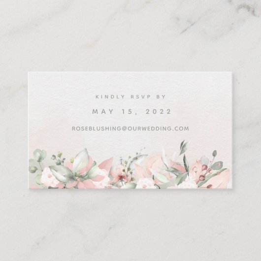 Blushing-Rose Hochzeiten Online-RSVP-Karte Visitenkarte (Vorderseite)