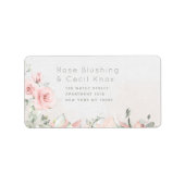 Blushing-Rose Hochzeitstich RSVP Rückgabeumschlag- Adressaufkleber (Vorne)