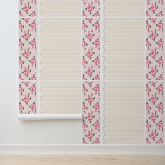 Blushing Rose Lines Tapete (Anwendung)