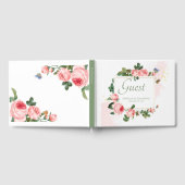 Blushing Rose Pink Floral Wedding Gästebuch (Voll)