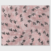 Blushing Rose Pink Gold & Black Triangle Muster Geschenkpapier (Flach)
