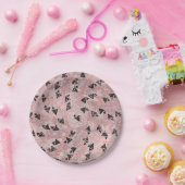 Blushing Rose Pink Gold & Black Triangle Muster Pappteller (Party)