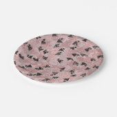 Blushing Rose Pink Gold & Black Triangle Muster Pappteller (Schrägansicht)