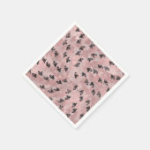 Blushing Rose Pink Gold & Black Triangle Muster Serviette (Ecke)