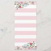 Blushing Rose Watercolor Floral Wedding Menu Menükarte (Rückseite)