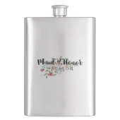 Blushing Rose Watercolor Hochzeitsstimmung Trauzeu Flachmann (Vorderseite)