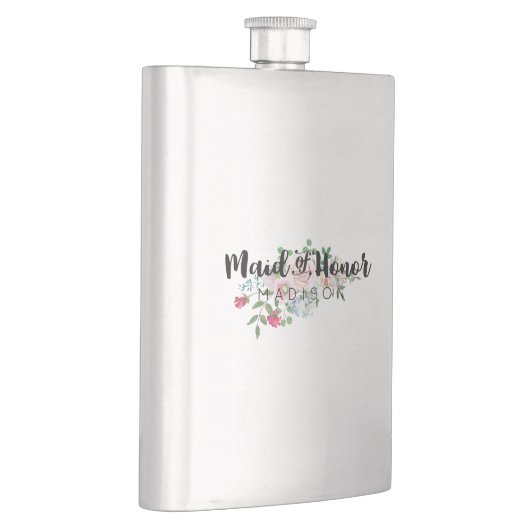 Blushing Rose Watercolor Hochzeitsstimmung Trauzeu Flachmann (Rechts)