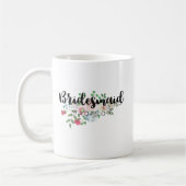Blushing Rose Watercolor Wedding Bridesmaid Kaffeetasse (Links)