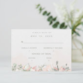Blushing Rose Wedding 2 Meal Choice UAWG RSVP Karte (Stehend Vorderseite)