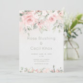 Blushing Rose Wedding Invitation Suite Einladung (Stehend Vorderseite)