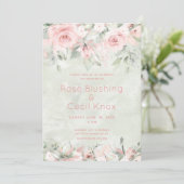 Blushing Rose Wedding Invitation Suite Einladung (Stehend Vorderseite)