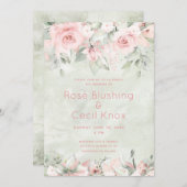 Blushing Rose Wedding Invitation Suite Einladung (Vorne/Hinten)