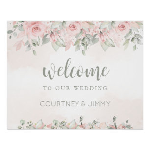 Blushing Rose Willkommen bei unserer Hochzeit Poster