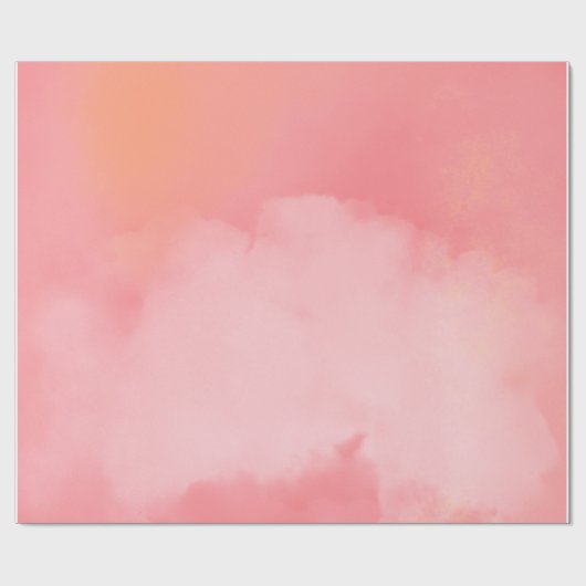 Blushing Sky Clouds: Ein rosa Traum Geschenkpapier (Flach)