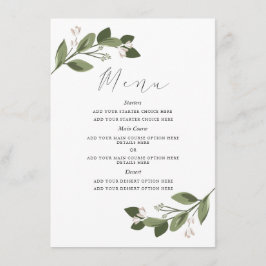 Blushing Sprigs Menu Card mit rosa Zurück Menükarte