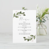 Blushing Sprigs Menu Card mit rosa Zurück Menükarte (Stehend Vorderseite)