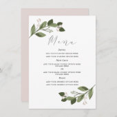 Blushing Sprigs Menu Card mit rosa Zurück Menükarte (Vorne/Hinten)